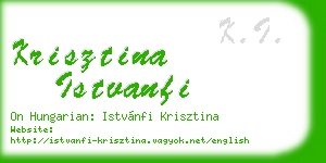 krisztina istvanfi business card