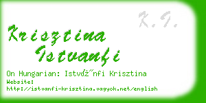 krisztina istvanfi business card